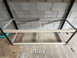 Heavy duty commercial-grade racking. 600kg Per shelf. Used