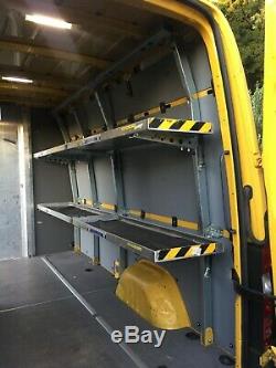 Heavy duty foldable van shelving, ex-DHL, six shelves with racks