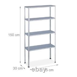 Heavy duty shelving unit Adjustable Metal Shelves Galvanised 4 Shelves