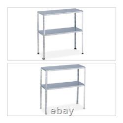 Heavy duty shelving unit Adjustable Metal Shelves Galvanised 4 Shelves
