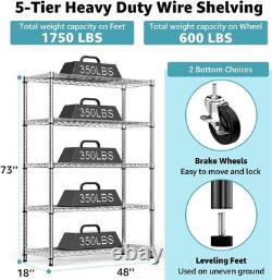 Height Adjustable Shelves, Heavy Duty Wire Pantry Shelving for Tool Sheds, Garage