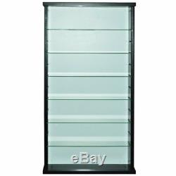 High Quality Heavy Duty Glass Shelves Display Cabinet (Color Black)