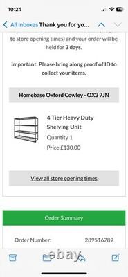 Homebase 4 Tier Heavy Duty Shelving Unit 183cm (H) x 183cm (W) x 55cm (D)