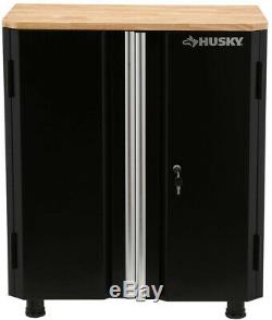 Husky Garage Cabinet Storage Shelf Heavy Duty 2 Door Steel Base Workshop Black