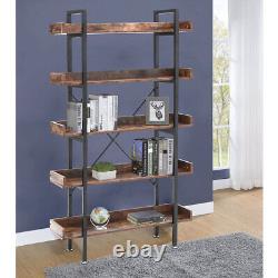 Industrial 5-Tier Floor Shelf Edged Rack Bookshelf Plant Stand Storage Display