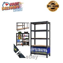 Industrial 5-Tier Storage Shelves Freestanding Heavy Duty 875KG Load Black