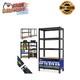 Industrial 5-tier Storage Shelves Freestanding Heavy Duty 875kg Load Black