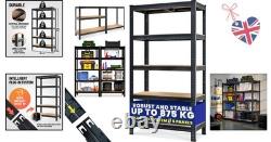 Industrial 5-Tier Storage Shelves Freestanding Heavy Duty 875KG Load Black