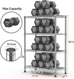 Industrial Chrome Metal Storage Shelves 4-Tier Adjustable Steel Rack 35x75x120cm