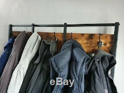 Industrial Coat Rack Stand Bench Hallway Furniture Shoe Storage Shelves Hanger