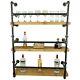 Industrial Drinks Cabinet/shelving Unit- Reclaimed Timber & Raw Steel Pipe Style