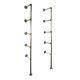 Industrial Floor Mounted Shelving Unit Silver Steel & Brass Rustic Pipe Style