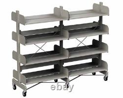 Industrial Heavy Duty 2 Bay Double-Sided Rollaway 1700mm High with Flat Shelve