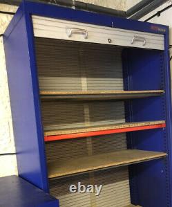 Industrial Heavy Duty Tambour Tooling Workshop Cabinet Cupboard With 4 Shelves