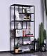 Industrial Metal Bookcase Vintage Retro Shelving Unit Tall Display Rack Cabinet