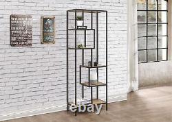 Industrial Shelving Unit Birlea Urban Chic Tall Bookcase Rustic Metal Wood