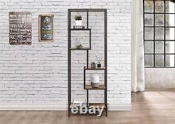 Industrial Shelving Unit Birlea Urban Chic Tall Bookcase Rustic Metal Wood