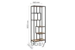 Industrial Shelving Unit Birlea Urban Chic Tall Bookcase Rustic Metal Wood