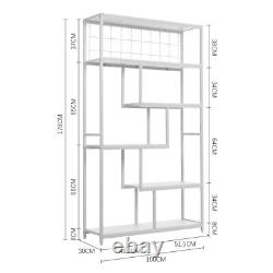 Industrial Storage Shelves Bookcase Unit for Living Room 5/6 Tiers Display Rack