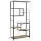 Industrial Style Bookcase Solid Wood And Metal Frame Tall Shelving Display Unit