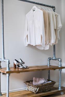 Industrial Style Clothes Rail with Shelves / Storage Solution