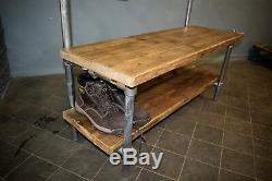 Industrial Style Coat Stand/Gym Bench, with Heavy Duty Hooks, and Shoe/Bag Shelf