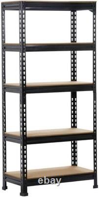 Industrial-Style Heavy Duty 5-Tier Shelves Boltless Assembly, 150kg Max