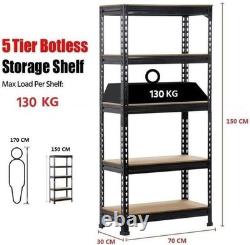 Industrial-Style Heavy Duty 5-Tier Shelves Boltless Assembly, 150kg Max