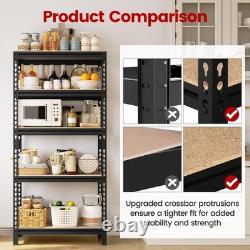 Industrial-Style Heavy Duty 5-Tier Shelves Boltless Assembly, 150kg Max