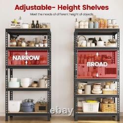 Industrial-Style Heavy Duty 5-Tier Shelves Boltless Assembly, 150kg Max