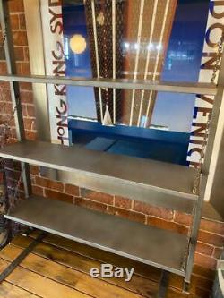 Industrial style Shelf Unit Display Drawers Iron Wheels Storage / Bookshelf