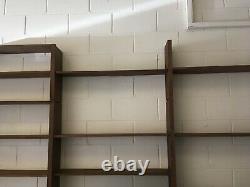 Large Bespoke Wooden Shelves. X 3 Sections. Vintage 1980's 2.7m high. Need TLC