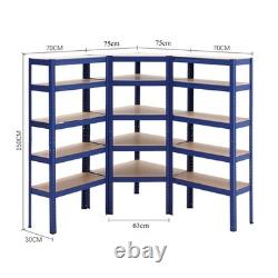 Large Garage Racking 3 Bays Shelving Unit Boltless Heavy Duty Shelf Shed Storage