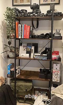 Large Heavy Duty 5 Levels Storage Rack Rustic Industrial Bookshelf Steel Frame