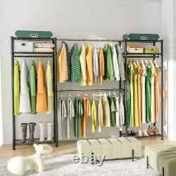 Large Heavy Duty Clothes Rail Rack Garment Hanging Stand Open Wardrobe Shelf UK