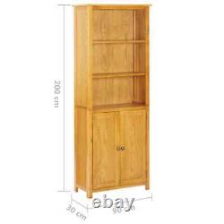 Large Rustic Bookcase Doors Solid Oak Wood Display Unit Book Shelves Bookshelf