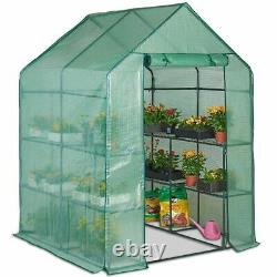 Large Walk In Greenhouse 8 Shelf Plastic PVC Cover Grow House Heavy Duty Garden
