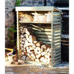 Large Wooden Garden Log Store / Storage Shed with Shelf 156cm x 117cm