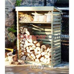 Large Wooden Garden Log Store / Storage Shed with Shelf 156cm x 117cm