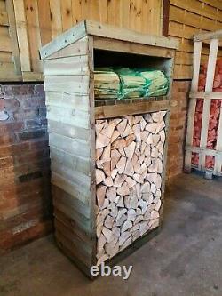 Log Store Heavy Duty Timber Garden Shed Complete With Kindling Shelf Assembled