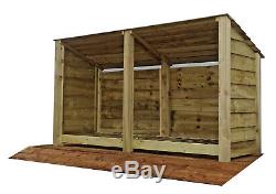 Log Store Wooden Garden Shed 4Ft (W-227cm, H-126cm, D-81cm) Green or Brown Sale