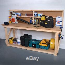 MDF Wooden Heavy Duty Work Bench With Optional Back Panel/Shelf UK Hand Made