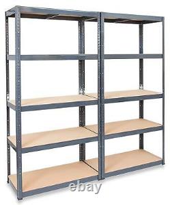 MULTIPACK of 3 x Heavy Duty Boltless Shelves GREY 180cm Tall Garage Shop Storage