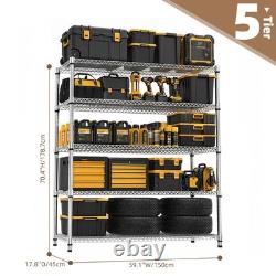 MZG Heavy Duty Metal Shelving Storage Garage Shelves Utility Rack 45x150x180cm