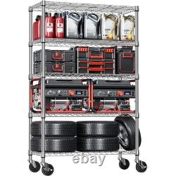 MZG Heavy Duty Racking Shelf Garage Shelving Storage Shelves /Wheel 180x120x45cm