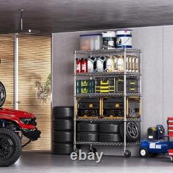 MZG Heavy Duty Racking Shelf Garage Shelving Storage Shelves /Wheel 180x120x45cm