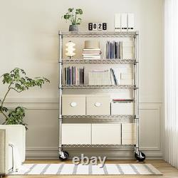 MZG Heavy Duty Racking Shelf Garage Shelving Storage Shelves /Wheel 180x120x45cm