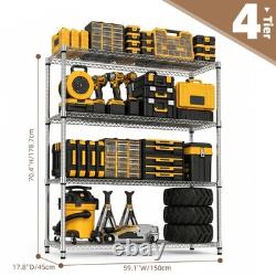 MZG Shelf Heavy Duty Metal Shelving Storage Garage Shelves Utility Racks 4 Tier