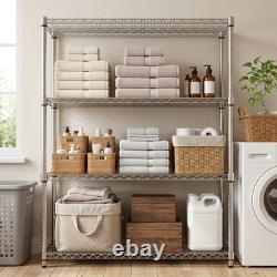 MZG Shelf Heavy Duty Metal Shelving Storage Garage Shelves Utility Racks 4 Tier