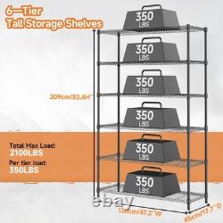 M MZG 6 Tier Heavy Duty Garage Shelving, Adjustable Metal Storage Rack